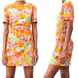 Zara sz L Hawaiian cut-out t-shirt Dress